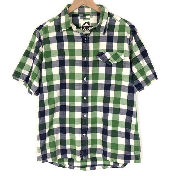 MK MOUNTAIN KHAKIS Jackson Hole Shirt Men's M Blue‎ Green Check 100% Cotton S/S - Picture 1 of 11